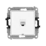 ICON Mechanizm gniazda komputerowego pojedynczego 1xRJ45, kat. 6, 8-stykowy, bez pola opisowego biał