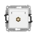 MINI Mechanizm gniazda antenowego pojedynczego typu F (SAT) pozłacany biały