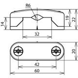 Wspornik ścienny do drutu 6-13 mm/płask. 30x4 mm, tworzywo, szary
