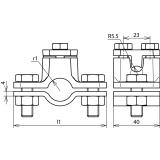 Obejma uziemiająca do rur 1 1/4", TG/tZn