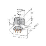 złączka przepustowa PE 4 mm2 poł. konektorowe, do płyt 1,5 mm