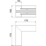 GK-IS53100LGR, Naroże wewnętrzne, stałe