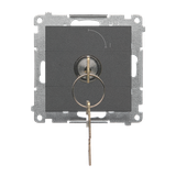 Simon 55 Łącznik na kluczyk chwilowy – Przycisk zwierny 2 pozycyjny /0-I/ styk N/O 5A Grafitowy mat