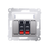 Simon 54 Gniazdo głośnikowe 2-krotne Przekrój przewodów dla wejścia i wyjścia 25 mm2 srebrny mat