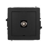 DECO Mechanizm gniazda pojedynczego BNC, bez pola opisowego czarny mat