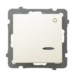 AS Łącznik zwierny  światło  z podświetleniem pomarańczowym - kolor ecru