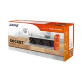 Gniazdo meblowe wpuszczane w blat z grubym rantem 3x2P+Z srebrne OR-AE-1335/G ORNO