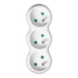 Rozgałęźnik bałwanek 3x2P+Z wtyczka centralna biały OR-AE-13251 ORNO