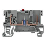 X-COM złączka bazowa 1-przewodowa/1-pinowa z LED szara