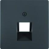 BERKER Q.x Płytka czołowa do gniazda przyłączeniowego UAE pojedyncza komp./tel. antracyt aksamit lak