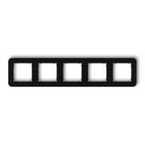 MINI Ramka uniwersalna pięciokrotna zaokrąglona z tworzywa czarny mat