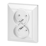 Gniazdo podwójne podtynkowe 2x2P+Z Pearl, 16A, 250V, PT-6 P, biały