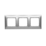 Simon 54 ramka potrójna srebrny mat metal DR3/43 KONTAKT