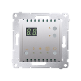 Simon 54 Regulator temperatury z wyświetlaczem z czujnikiem wewnętrznym 16(2) A 230V srebrny mat
