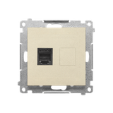 Simon 55 Gniazdo telefoniczne pojedyncze RJ12 Szampański mat