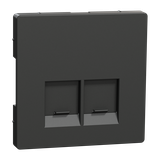 Merten, D-Life, płytka centralna gniazda 2xRJ45, antracytowy