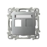 SZAFIR Obudowa gniazda pojedynczego typu Keystone prosta - kolor srebro