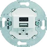 Mechanizm gniazda USB A+C ładowania do serii obrotowych, 3.0 A 230 V, biały, mat 260419 HAGER