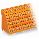 4-piętrowa listwa do pł. drukowanych 4 x 6 bieg. pomarań. raster 5,08 mm