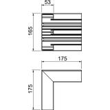GA-IS53165EL, Naroże wewnętrzne, stałe, Alu
