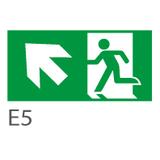 Piktogram WYJŚCIE W LEWO W GÓRĘ - E5