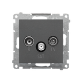 Simon 55 Gniazdo antenowe R-TV-SAT końcowe/zakończeniowe 1x Wejście: 5 MHz÷2,4 GHz Aluminium mat