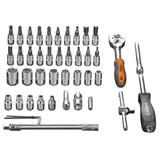 Klucze nasadowe 1/4", zestaw 46 szt., CrV