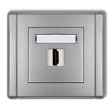 FLEXI Gniazdo pojedyncze HDMI 2.0 srebrny metalik