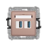 MINI Gniazdo podwójne 2xUSB A-A 3.0 łososiowy 62MGUSB-6 KARLIK