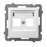 AS Obudowa gniazda podwójnego typu Keystone prosta - kolor biały