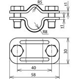 Zacisk probierczy bez przekładki, drut 8-10 mm/16 mm, stal nierdzewna NIRO