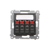 Simon 54 Gniazdo głośnikowe 4-krotne Przekrój przewodów dla wejścia i wyjścia 25 mm2 czarny