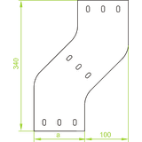 Obejście poziome lewe 200x50mm Grubość 2,00 mm OPZLC200H50 354820 BAKS