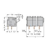 listwa zaciskowa do pł. drukowanych 4-bieg. szara raster 7,5/7,62 mm