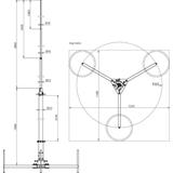 Iglica odgromowa 50 na rurze izolacyjnej ze statywem, zestaw do HVI light, wys. 4900 mm