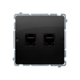 Simon BASIC WMUT-0320x2-Y011 Gniazdo telefoniczne RJ11 podwójne (moduł). Montaż gniazda