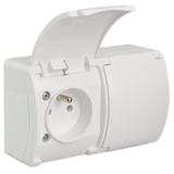 VG-Koala Gniazdo podwójne Z-ziemieniem (2x2P+Z) n/t IP44 białe Z-lapką białą VG 162-01 61.380 OPATÓW