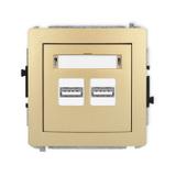 DECO Ładowarka USB podwójna 2xUSB A, 15,5W max., 5V, 3.1A złoty 29DCUSB-6 KARLIK