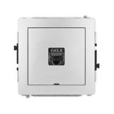 DECO Mechanizm gniazda komputerowego pojedynczego 1xRJ45, kat. 8, ekranowany, 8-stykowy, bez pola op