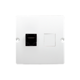 Simon Basic Gniazdo telefoniczne RJ12 Montaż gniazda na wkręty do puszki biały