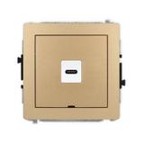 DECO Mechanizm gniazda pojedynczego 1xUSB C-C, bez pola opisowego złoty metalik