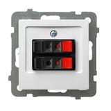 AS ANTYBAKTERYJNY Gniazdo głośnikowe podwójne produkt zawiera szkło fosforanowo-srebrowe - kolor bia