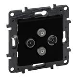 Niloe Step - gniazdo TV-R-SAT-SAT końcowe do instalacji typu gwiazda, 2 przewody 1,5 dB- kolor czarn