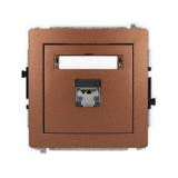 DECO Mechanizm gniazda komputerowego pojedynczego 1xRJ45, kat. 5e, ekranowany, 8-stykowy brązowy met