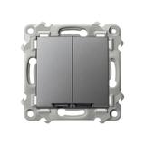 SZAFIR Łącznik schodowy + jednobiegunowy z podświetleniem niebieskim - kolor szary mat