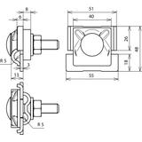 Zacisk FS do iglicy fi 10 mm i 2 drutów fi 8-10 mm, Al