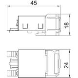 ASM C5 G / S, MODUŁ PRZYŁ.KAT.5E EKRANOWANY SNAP-IN