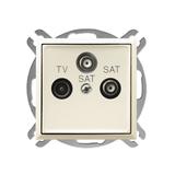 ARIA Gniazdo antenowe RTV-SAT z dwoma wyjściami SAT kolor ecru GPA-U2S/m/27 OSPEL