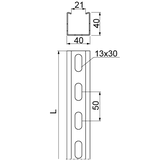 CWP/CWOP40H40/1 Ceownik wzmocniony 1,5 mm