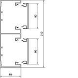 tehalit.BRP Podstawa kanału 65x210, 2 komory, PVC, biały